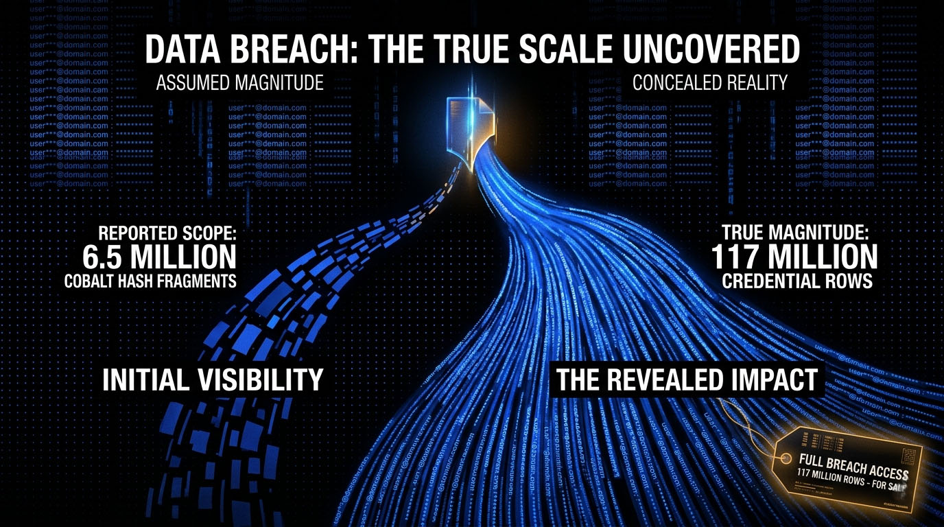 6.5 million LinkedIn password hashes leaked then 117 million sold conceptual render